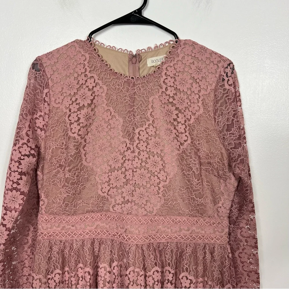 Roolee Lace Midi Dress in Blush Pink - Picture 3 of 8